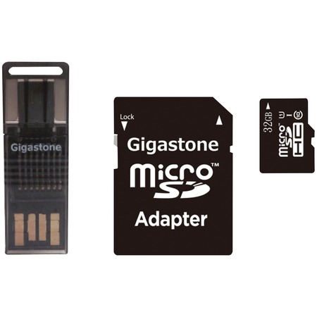 GIGASTONE Prime Series 32GB microSD Card 4-in-1 Kit GS-4IN1600X32GB-R